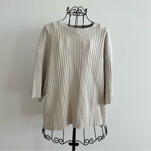 Stateside Cream Ribbed Blouse